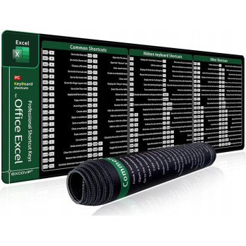 MATA PODKŁADKA POD MYSZ ZE SKRÓTAMI KLAWISZOWYMI DO PROGRAMU EXCEL 90x40cm