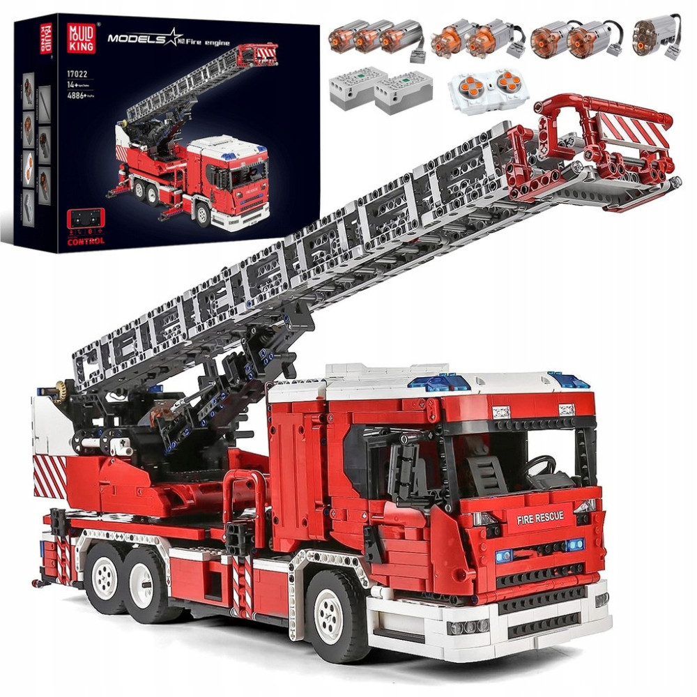 Klocki Mould King 17022 Technic RC Fire Engine Zestaw Do Budowania Wozu
