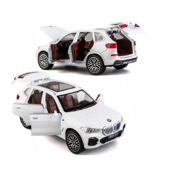 BMW X5 SUV METALOWY MODEL SAMOCHODU 1:24 DŹWIĘK ŚWIATŁO BIAŁY WHITE