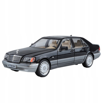MERCEDES W140 S500 METALOWY MODEL SAMOCHODU 1:24 DŹWIĘK ŚWIATŁO CZARNY