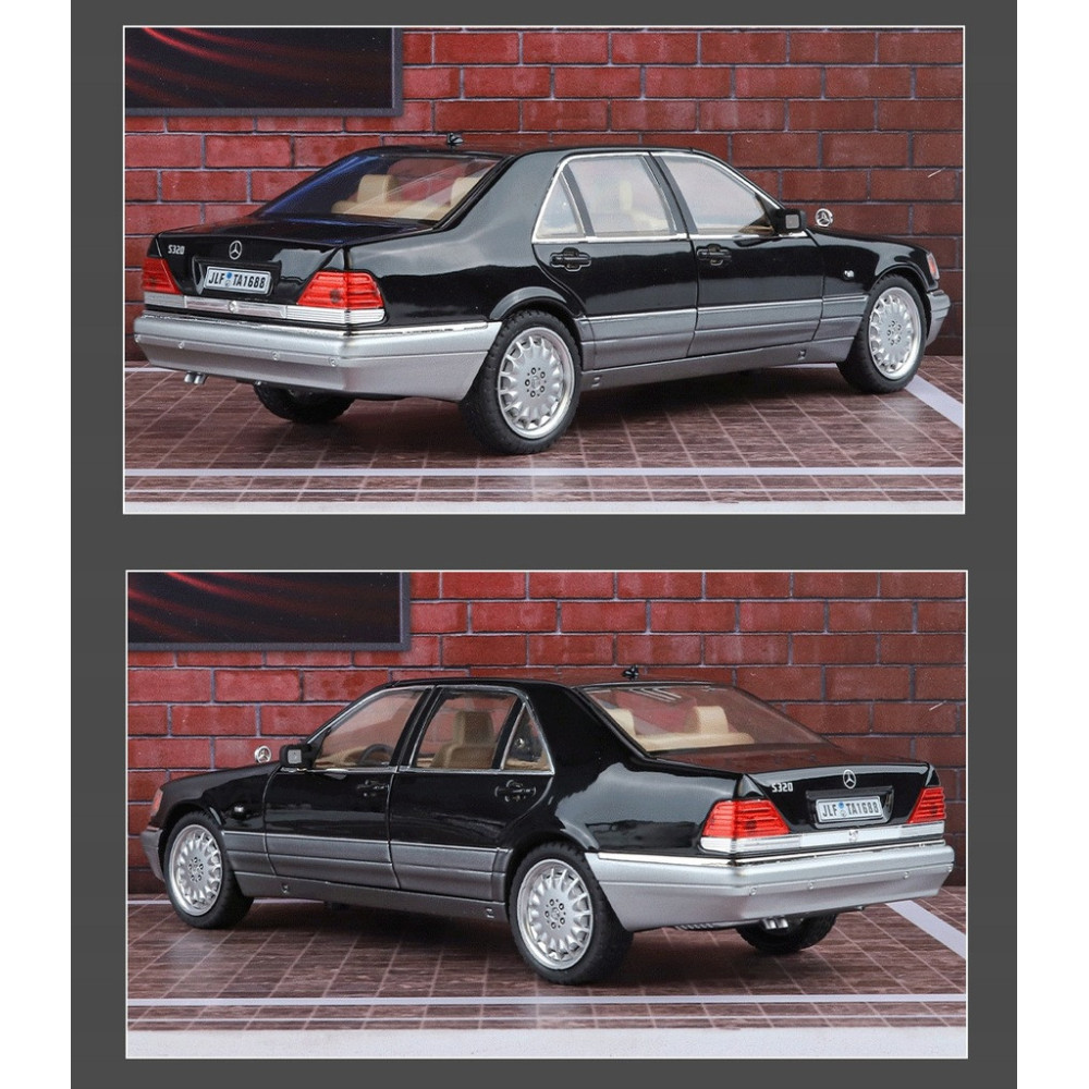MERCEDES W140 S500 METALOWY MODEL SAMOCHODU 1:24 DŹWIĘK ŚWIATŁO CZARNY