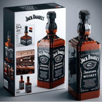 KLOCKI 3D DLA DOROSŁYCH Jack Daniels BUTELKA DEKORACJA KOLEKCJONERSKA