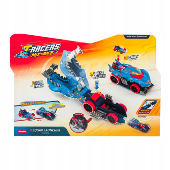 T-Racers Shark Squad Launcher - wyrzutnia autek i dwa ekskluzywne pojazdy