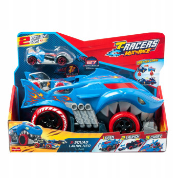 T-Racers Shark Squad Launcher - wyrzutnia autek i dwa ekskluzywne pojazdy