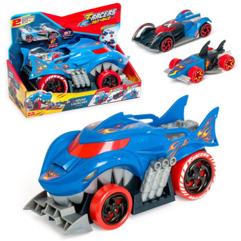 T-Racers Shark Squad Launcher - wyrzutnia autek i dwa ekskluzywne pojazdy
