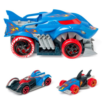 T-Racers Shark Squad Launcher - wyrzutnia autek i dwa ekskluzywne pojazdy