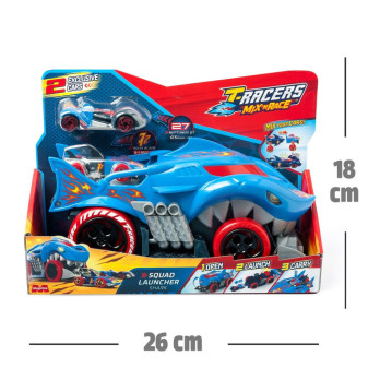 T-Racers Shark Squad Launcher - wyrzutnia autek i dwa ekskluzywne pojazdy