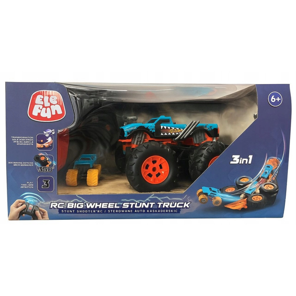 EleFun Samochód Sterowane Auto Kaskaderskie RC BIG Wheel Stunt Truck