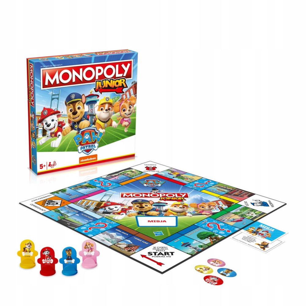 GRA PLANSZOWA MONOPOLY JUNIOR PSI PATROL Hasbro dla dzieci planszówka