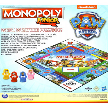 GRA PLANSZOWA MONOPOLY JUNIOR PSI PATROL Hasbro dla dzieci planszówka