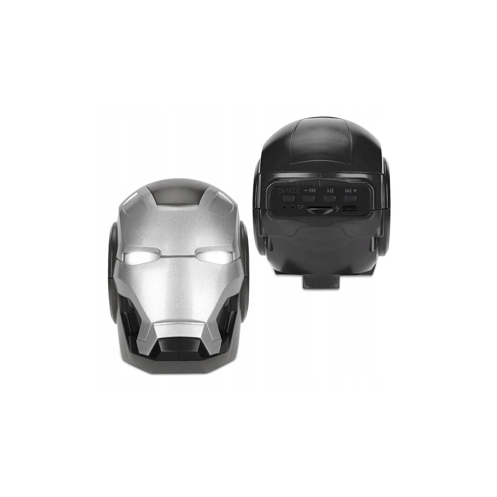 GŁOŚNIK BEZPRZEWODOWY BLUETOOTH IRON MAN TRANSFORMERS PREZENT SILVER