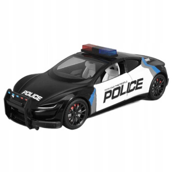 TESLA SPORTOWA METALOWY MODEL SAMOCHODU 1:24 DŹWIĘK ŚWIATŁO CZARNY POLICJA
