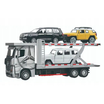 AUTO MODEL MERCEDES-BENZ ACTROS TIR LAWETA 3 AUTKA ZESTAW TRANSPORTER