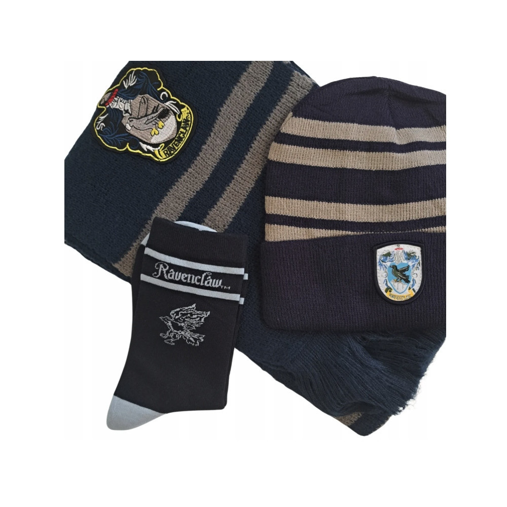 HARRY POTTER KOMPLET 3-CZĘŚCIOWY RAVENCLAW CZAPKA SZALIK SKARPETKI HOGWART
