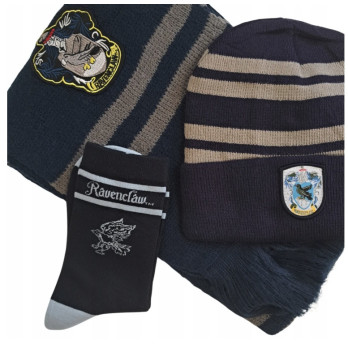 HARRY POTTER KOMPLET 3-CZĘŚCIOWY RAVENCLAW CZAPKA SZALIK SKARPETKI HOGWART
