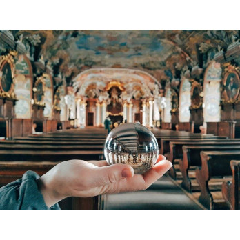 SZKLANA KRYSZTAŁOWA KULA 15CM DO ZDJĘĆ PREZENT FOTO