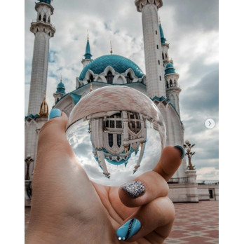 SZKLANA KRYSZTAŁOWA KULA 15CM DO ZDJĘĆ PREZENT FOTO