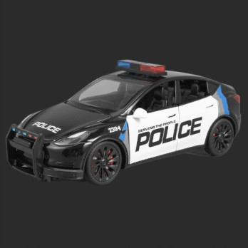 POLICYJNA TESLA Y METALOWY MODEL SAMOCHODU 1:24 DŹWIĘK ŚWIATŁO CZARNY