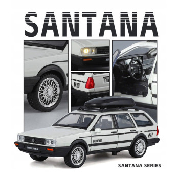 VW SANTANA WAGON METALOWY MODEL SAMOCHODU 1:32 DŹWIĘK ŚWIATŁO BIAŁY PREZENT