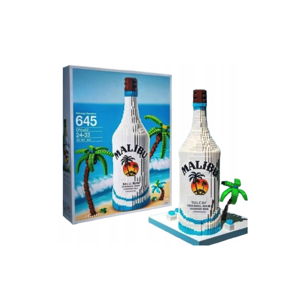KLOCKI 3D DLA DOROSŁYCH MALIBU BUTELKA DEKORACJA KOLEKCJONERSKA