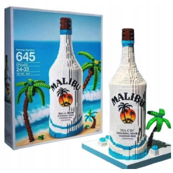 KLOCKI 3D DLA DOROSŁYCH MALIBU BUTELKA DEKORACJA KOLEKCJONERSKA