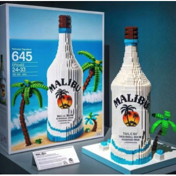 KLOCKI 3D DLA DOROSŁYCH MALIBU BUTELKA DEKORACJA KOLEKCJONERSKA