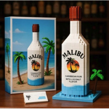 KLOCKI 3D DLA DOROSŁYCH MALIBU BUTELKA DEKORACJA KOLEKCJONERSKA
