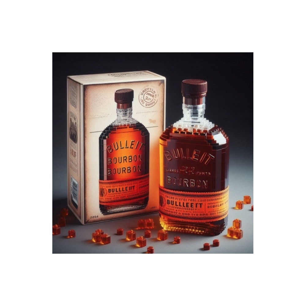 KLOCKI 3D DLA DOROSŁYCH BULLEIT BOURBON BUTELKA DEKORACJA KOLEKCJONERSKA