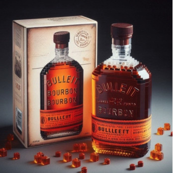 KLOCKI 3D DLA DOROSŁYCH BULLEIT BOURBON BUTELKA DEKORACJA KOLEKCJONERSKA