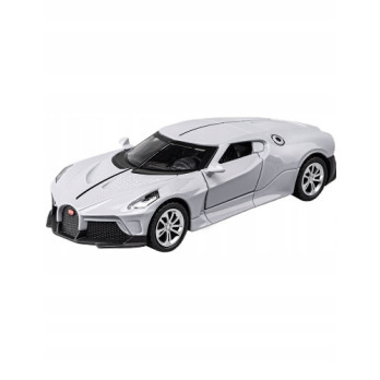 BUGATTI JIAYE SPORTOWY MODEL SAMOCHODU 1:36 DŹWIĘK ŚWIATŁO SREBRNY