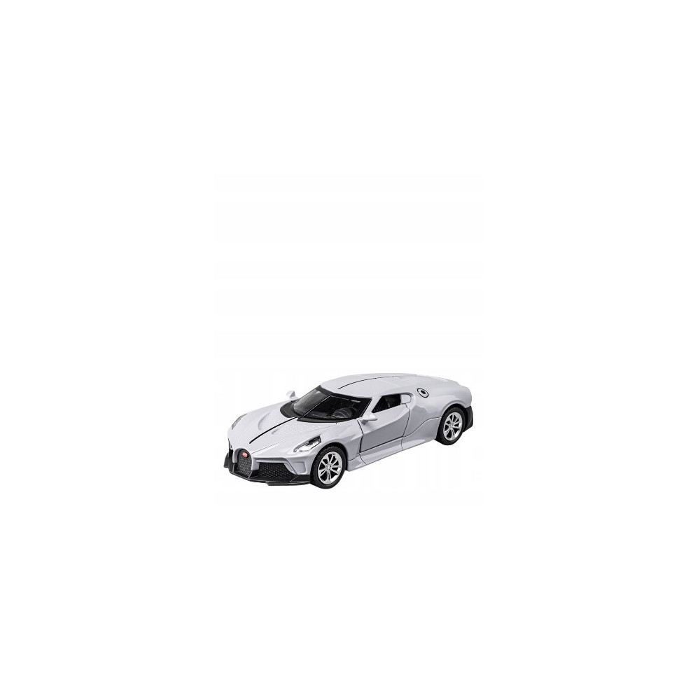 BUGATTI JIAYE SPORTOWY MODEL SAMOCHODU 1:36 DŹWIĘK ŚWIATŁO SREBRNY