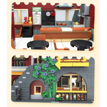ZESTAW KLOCKÓW BURGER SHOP MODUŁOWA RESTAURACJA BURGEROWA 3289 KLOCKÓW