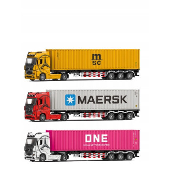 MERCEDES-BENZ SAMOCHÓD CIĘŻARÓWKA NACZEPA HAPAG LLOYD DO ZABAWY 1:24