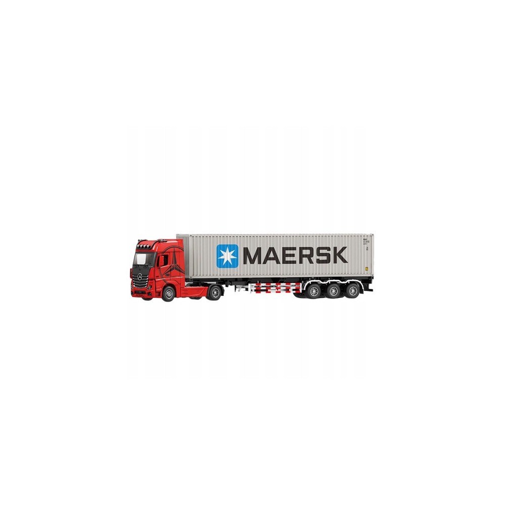 MERCEDES-BENZ SAMOCHÓD CIĘŻARÓWKA NACZEPA MAERSK SZARY DO ZABAWY 1:24