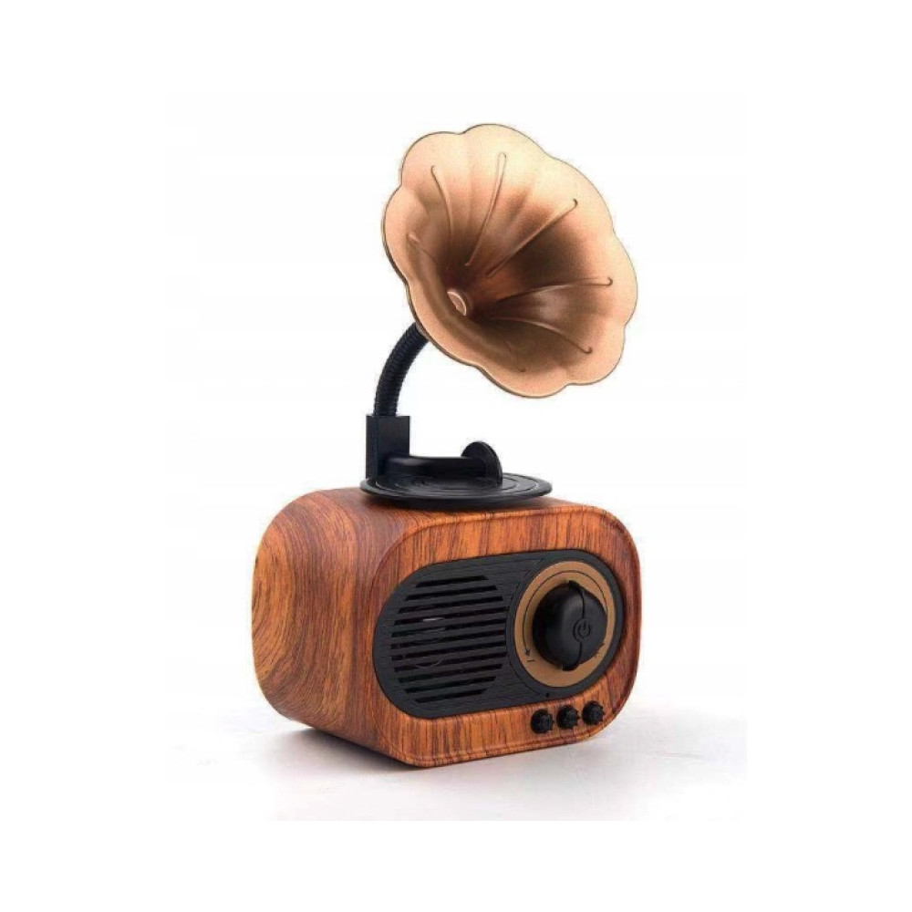 DREWNIANY GŁOŚNIK BLUETOOTH RETRO RADIO VINTAGE