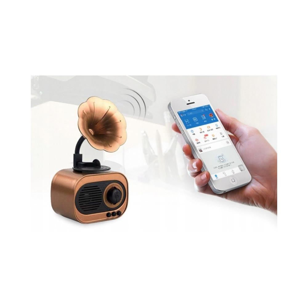 DREWNIANY GŁOŚNIK BLUETOOTH RETRO RADIO VINTAGE