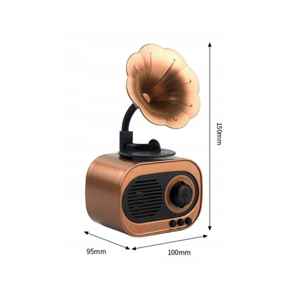 DREWNIANY GŁOŚNIK BLUETOOTH RETRO RADIO VINTAGE