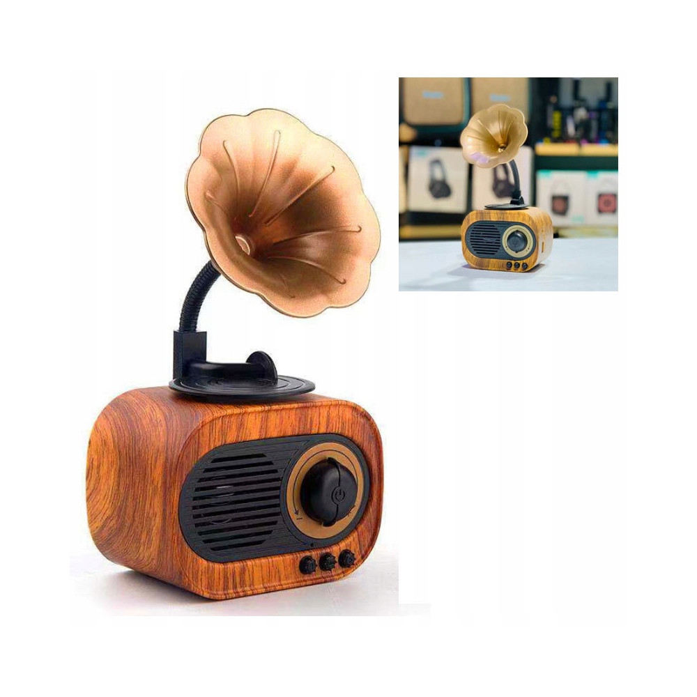 DREWNIANY GŁOŚNIK BLUETOOTH RETRO RADIO VINTAGE