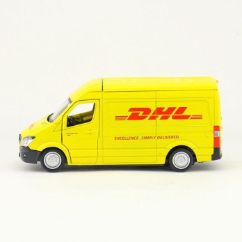 MODEL SAMOCHODU METALOWY SAMOCHÓD DHL MERCEDES-BENZ SPRINTER W SKALI 1:36