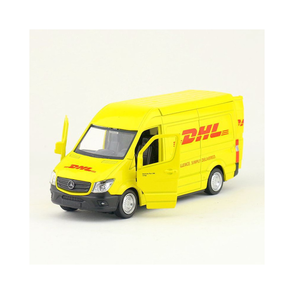 MODEL SAMOCHODU METALOWY SAMOCHÓD DHL MERCEDES-BENZ SPRINTER W SKALI 1:36