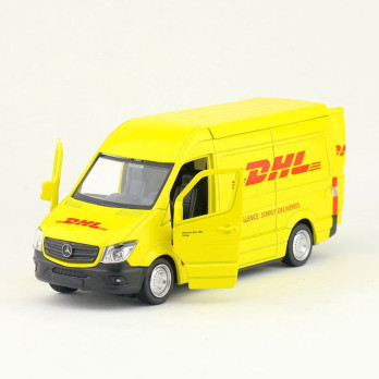 MODEL SAMOCHODU METALOWY SAMOCHÓD DHL MERCEDES-BENZ SPRINTER W SKALI 1:36