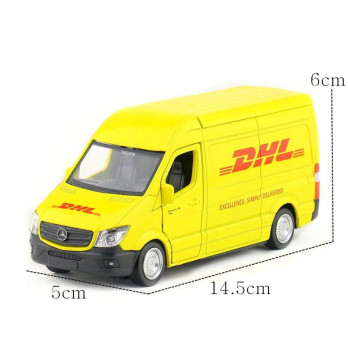 MODEL SAMOCHODU METALOWY SAMOCHÓD DHL MERCEDES-BENZ SPRINTER W SKALI 1:36