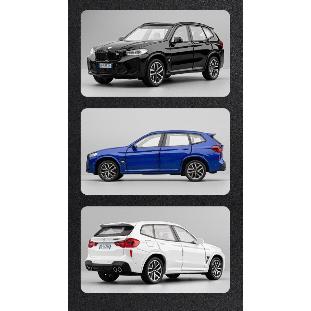 BMW X3M METALOWY MODEL SAMOCHODU 1:32 DŹWIĘK ŚWIATŁO BIAŁY PREZENT