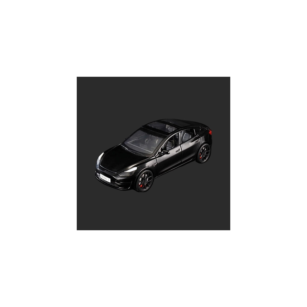 TESLA MODEL 3 METALOWY MODEL SAMOCHODU 1:24 DŹWIĘK ŚWIATŁO CZARNY