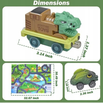 KALENDARZ ADWENTOWY 24 ELEMENTY DINOZAURY DINO DLA CHŁOPCA AUTKA PREZENT