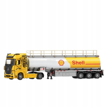 CYSTERNA Z OLEJEM NACZEPA SAMOCHÓD CIĘŻARÓWKA SHELL DO ZABAWY PREZENT 1:24