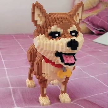 KLOCKI KONSTRUKCYJNE PIES SHIBA DOG 1850 ELEMENTÓW DLA DZIECI