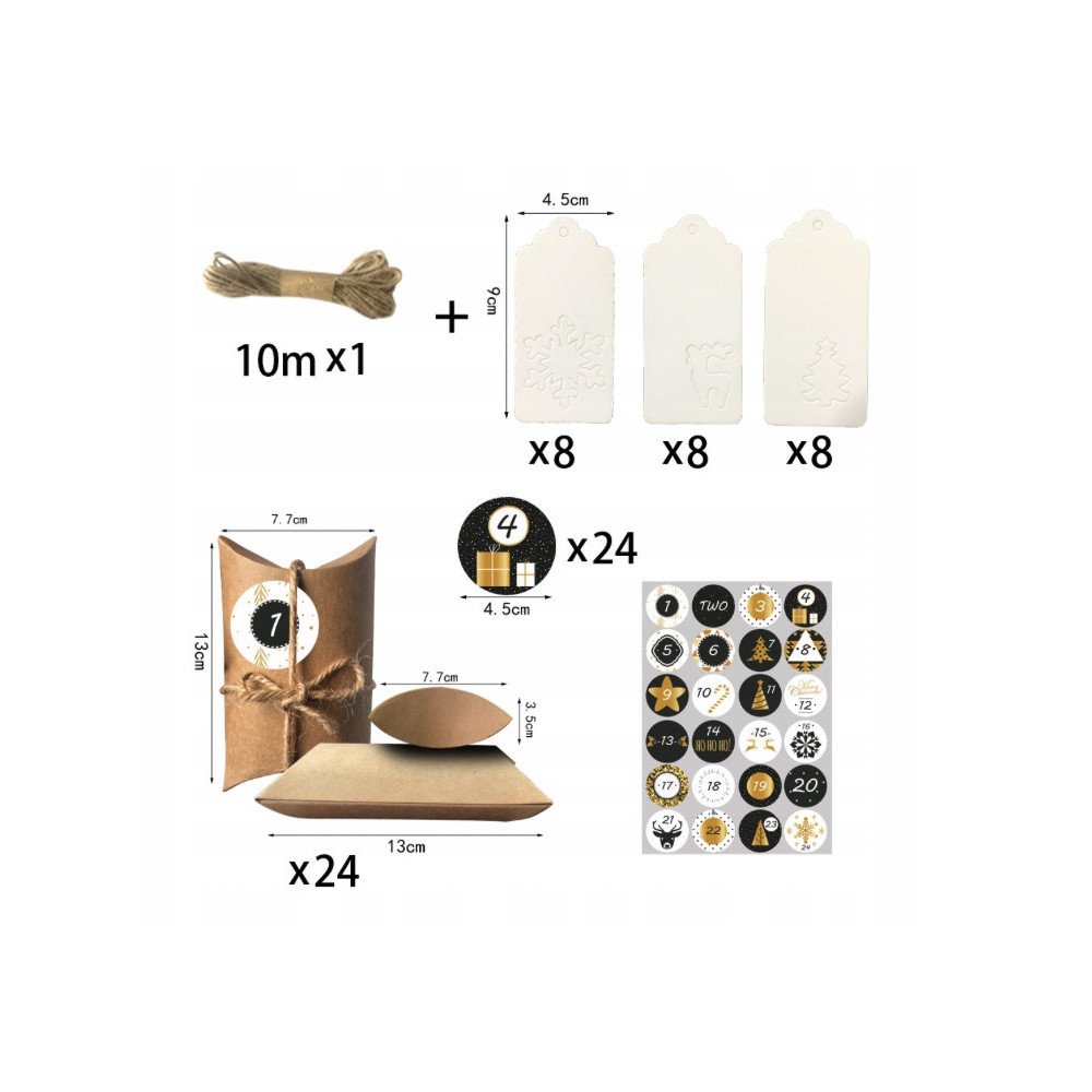 KALENDARZ ADWENTOWY DIY ZESTAW PUDEŁEK + NAKLEJKI KARTONIKI