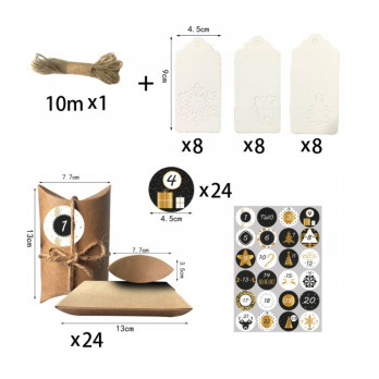 KALENDARZ ADWENTOWY DIY ZESTAW PUDEŁEK + NAKLEJKI KARTONIKI