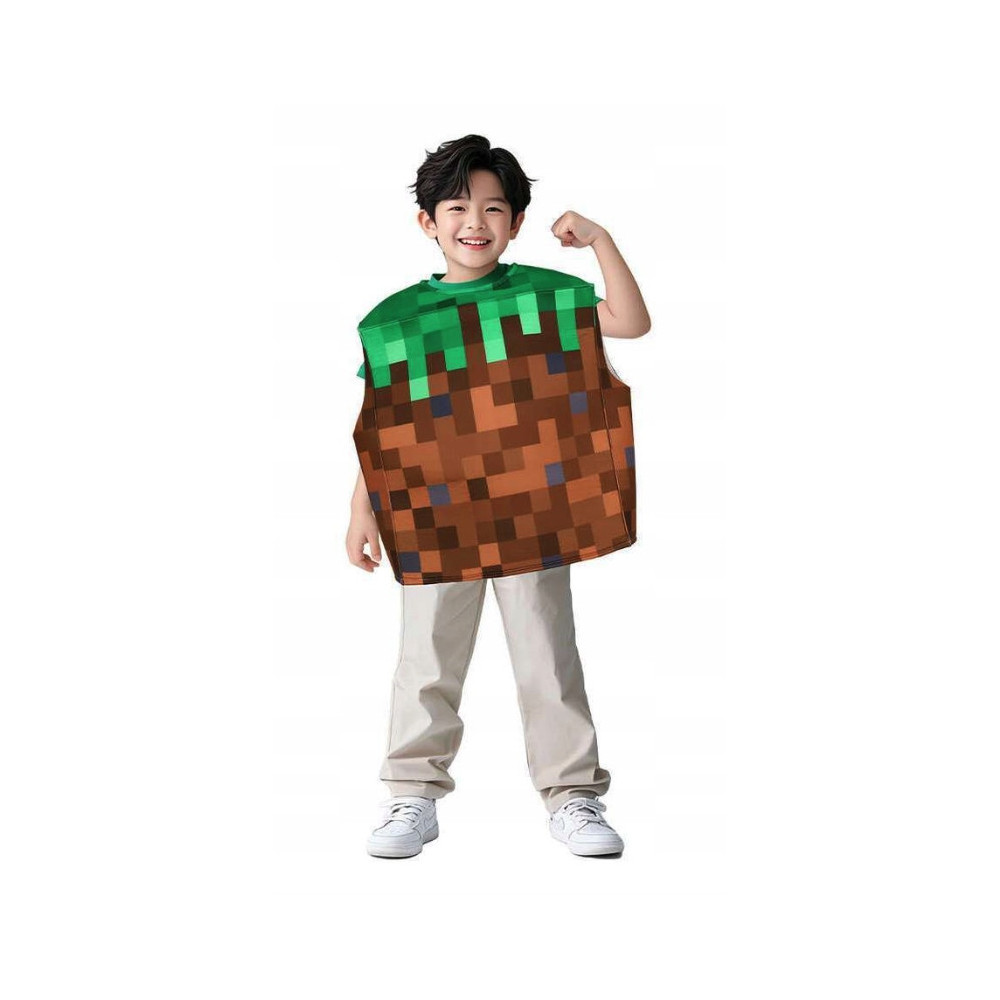 DZIECIĘCY STRÓJ KOSTIUM MINECRAFT KOSTKA GRASS BLOCK PRZEBRANIE DLA DZIECI
